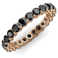 Black Diamond Womens Eternity Ring 18K Rose Gold