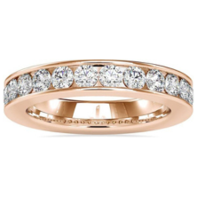 Half Eternity Anniversary Ring With 1.14 Carat Round Natural Diamond Band Ring In 14k Gold