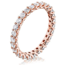 14K Rose Gold Diamond Deep U-Prong Eternity Ring