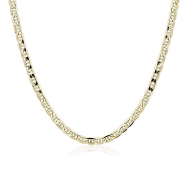 24 Inches High Polish Anchor Chain In 14k Yellow Gold