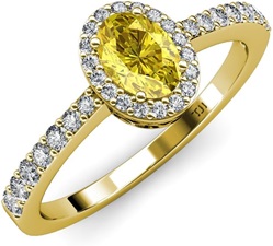 Sapphire & Natural Diamond (SI2-I1,G-H) Halo Engagement Ring 1.43 ctw 14K yellow Gold