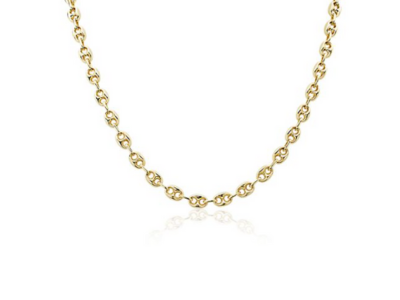 18 Inch Puffy Anchor Necklace In 14k Yellow Gold (5.75mm)