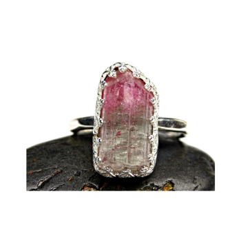 Watermelon Tourmaline Ring Silver