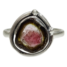 Watermelon Tourmaline Unique Engagement Ring