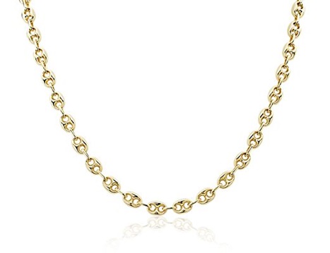 18 Inch Puffy 14K Yellow Gold Anchor Necklace (5.75mm)