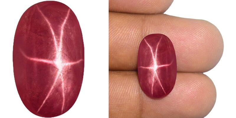 13.49-Carat Natural Star Ruby Unheated and Untreated Mined in Vietnam