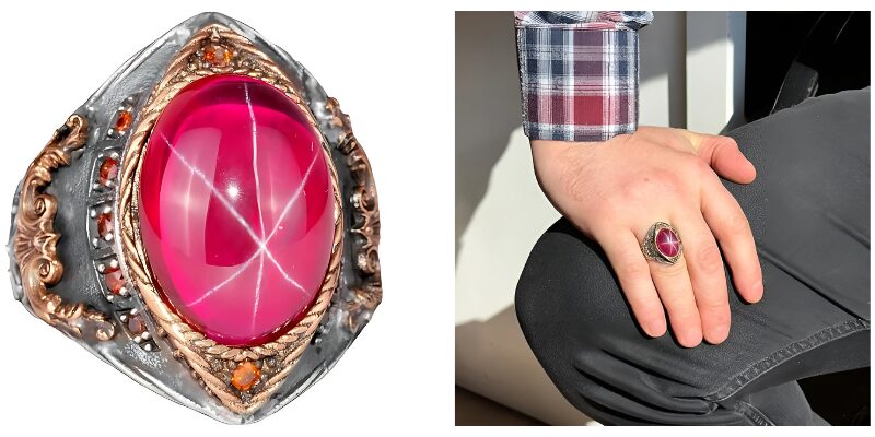 Natural Star Ruby Gemstone 925 Sterling Silver Unique Sultan Ring