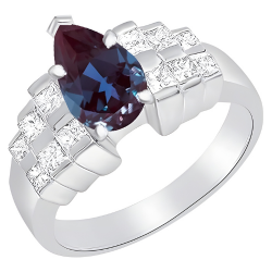 Pear Platinum Natural Gemstone and Diamond Wedding Bridal Set Heirloom Quality