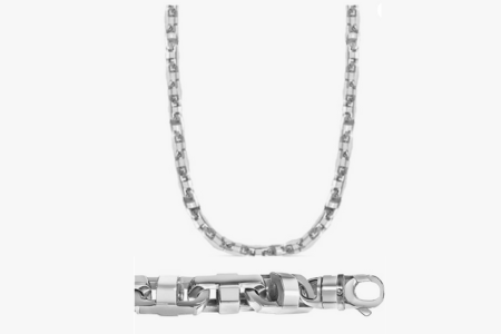 Sterling Silver 15mm Anchor Mariner Necklace 30 Inches