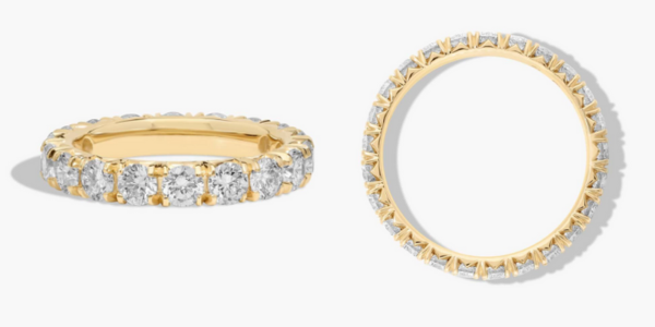 French Pave Eternity Ring With 1 Ctw Diamonds In 14k Yellow Gold (2.50mm)