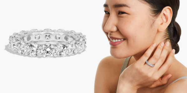 Low Dome Basket Eternity Ring With 5 Ctw Diamonds In 14k White Gold (4.00mm)
