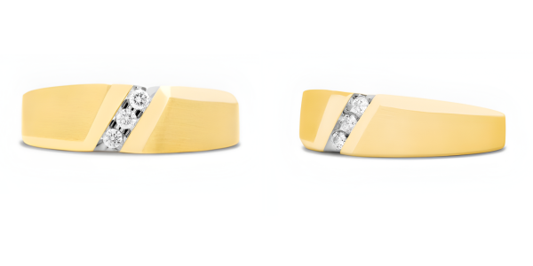Slope Men's Diamond Wedding Band In 14k Yellow Gold (7.50mm)