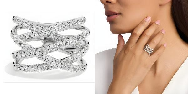 Diamond Wrap Fashion Ring In 14k White Gold (1 Ct. Tw.)