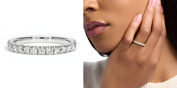Scalloped Pavé Diamond Ring In Platinum (1/2 Ct. Tw.)