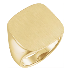 Men's Closed Back Square Signet Ring 18k Yellow Gold (20mm) Size 13