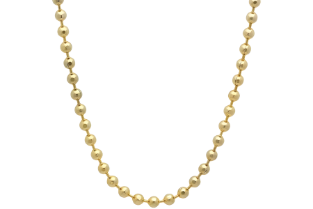 Solid 14k Yellow Gold Ball Chain Necklace