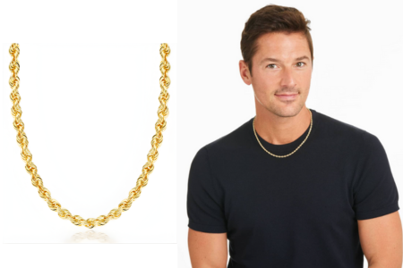 14k Yellow Gold Solid 3.8 Mm Rope Chain Necklace 18 Inches