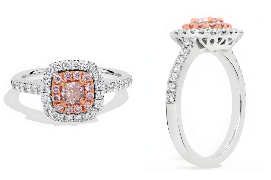 Fancy Pinkish Brown Cushion Diamond Ring In Platinum