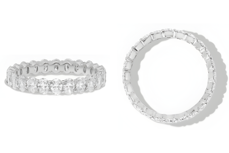 Eternity Ring With 2 CTW Oval Cut Diamonds In Platinum