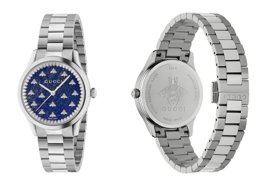 Gucci Mens G Timeless Watch With Bees Blue Dial YA1265043