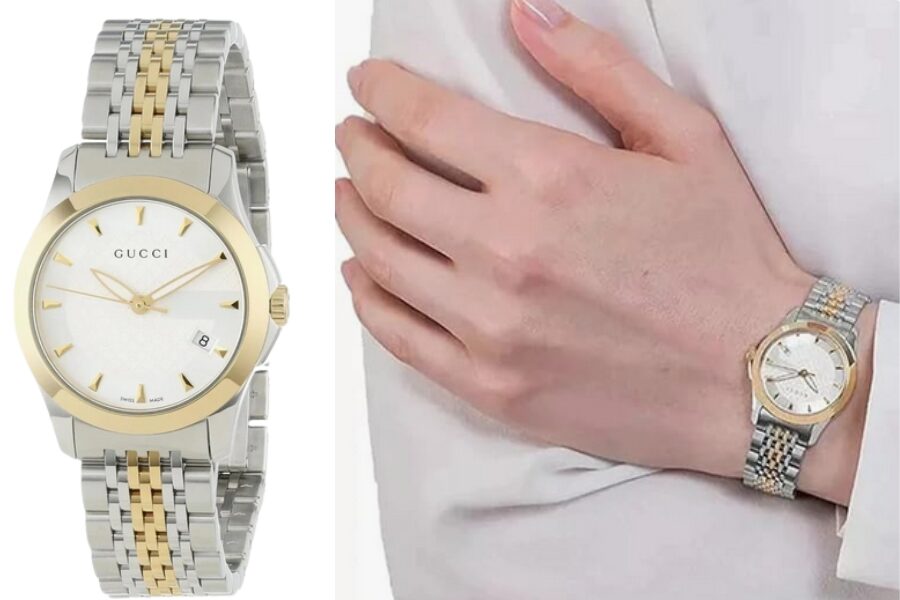 Gucci G Timeless Ladies Two Tone Watch Ya126511