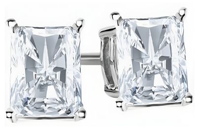 Lab Grown Radiant Cut Diamond Stud Earrings In Platinum