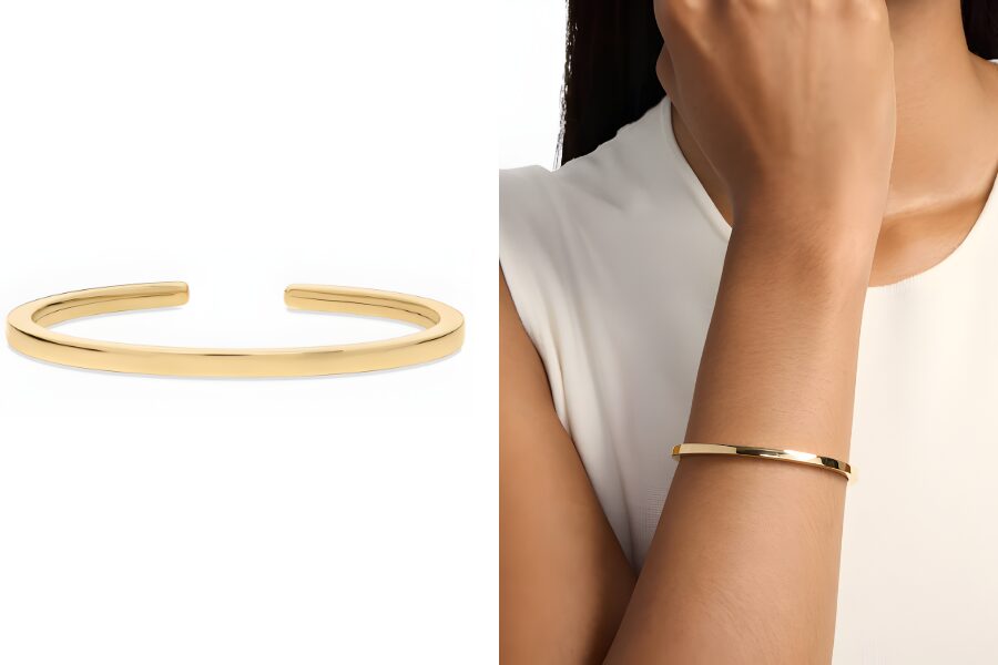 Flexible Cuff In 14K Yellow Gold 4mm