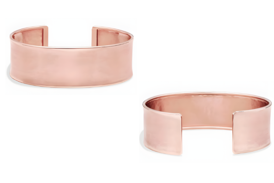 14K Italian Rose Gold Satin Cuff Bracelet