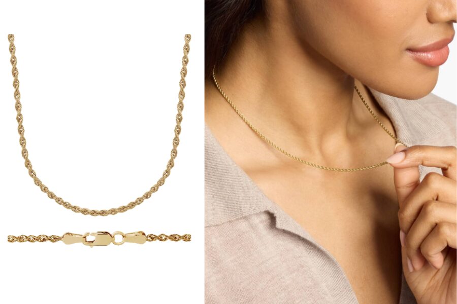 14k Yellow Gold 18 Inches Rope Chain