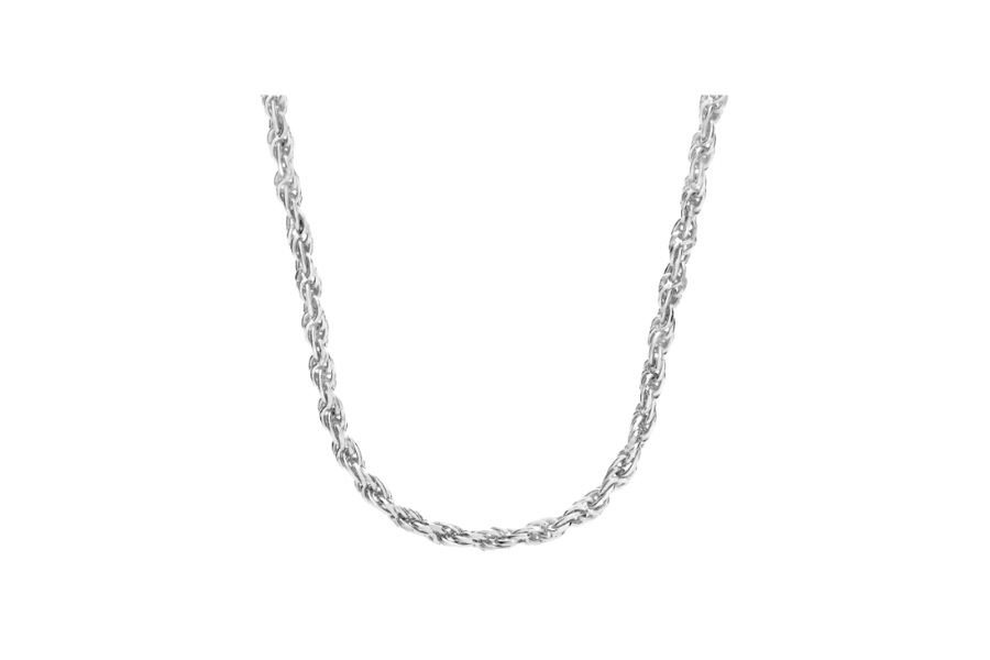 14k White Gold 18 Inches Rope Chain 1.15 mm