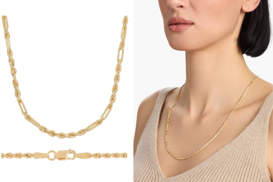 14k Yellow Gold 24 Inches Diamond Cut Milano Rope Chain 2.25 mm