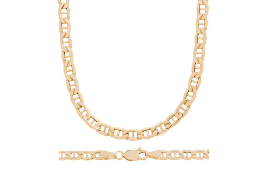 High Polish 14k Yellow Gold Anchor Chain 24 Inches