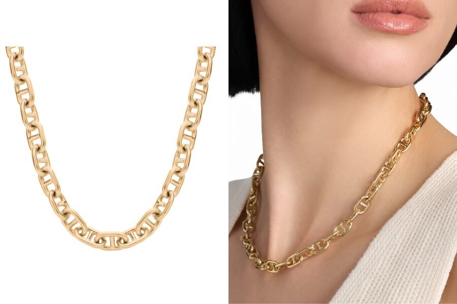 18 Inches Mariner Link Necklace in 14k Yellow Gold