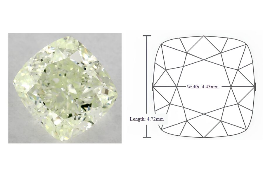 GIA 0.63 Carat Cushion Modified Green Diamond