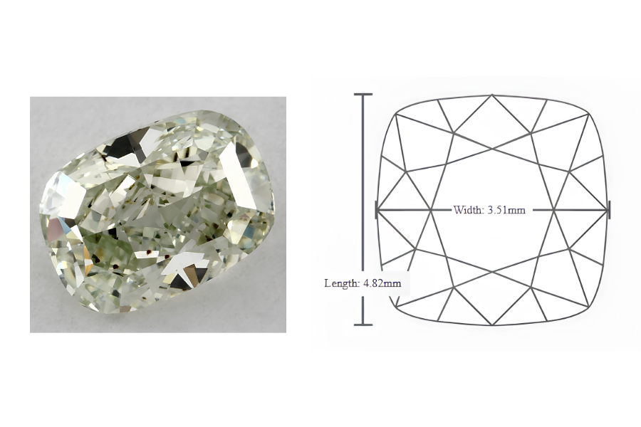 GIA 0.35 Carat Cushion Green Diamond