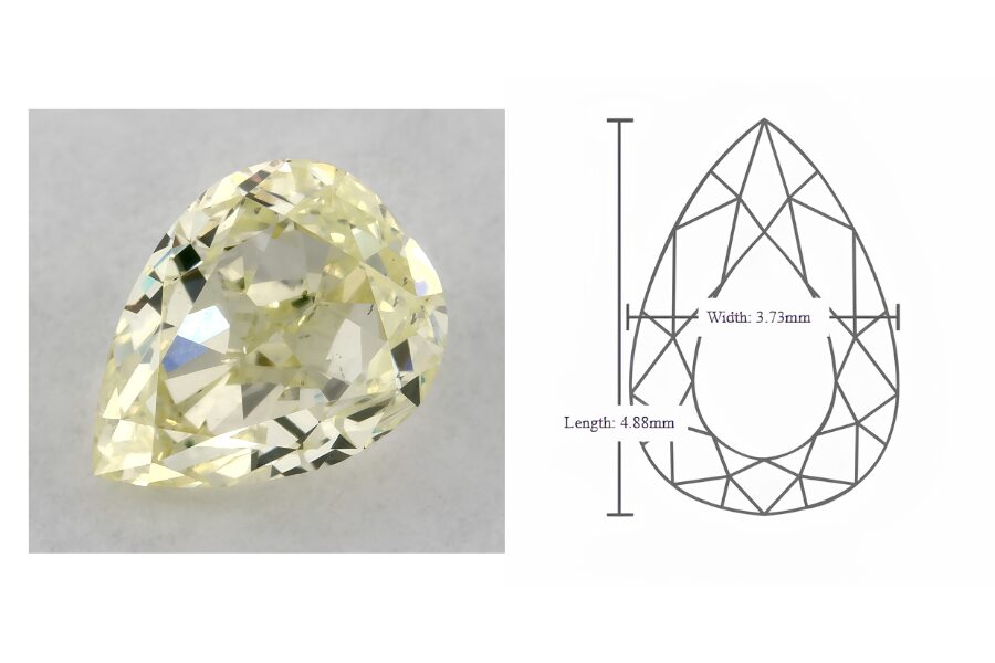 GIA 0.32 Carat Pear Green Diamond