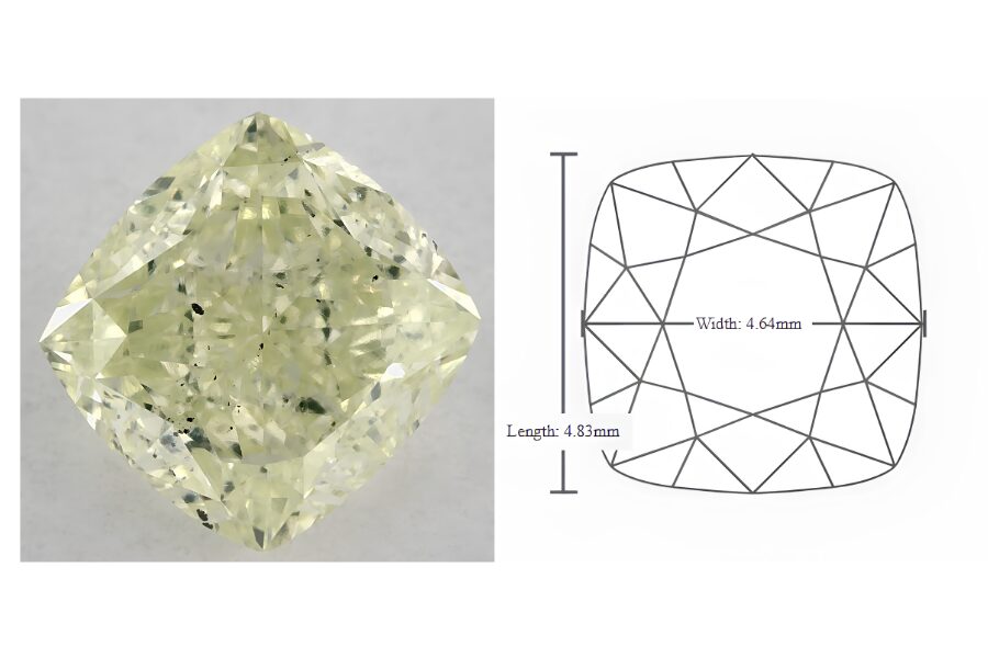 GIA 0.71 Carat Cushion Modified Green Diamond