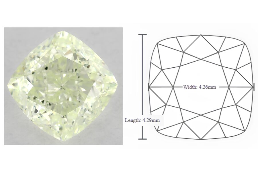 GIA 0.51 Carat Cushion Modified Green Diamond