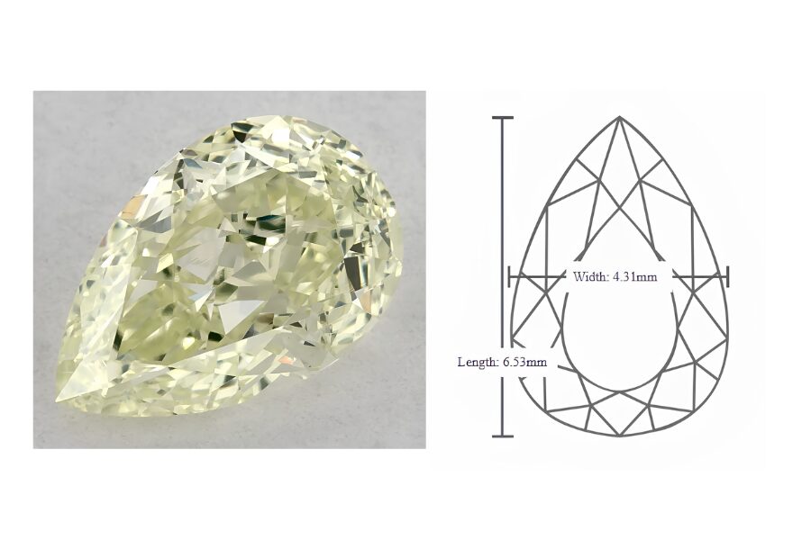 GIA 0.56 Carat Pear Green Diamond