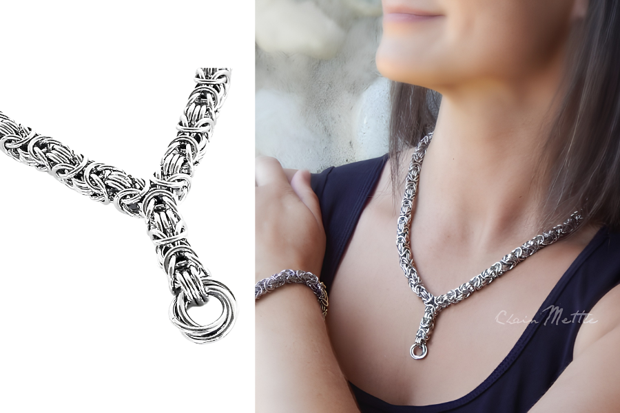 Love Knot Byzantine Stainless Steel Necklace